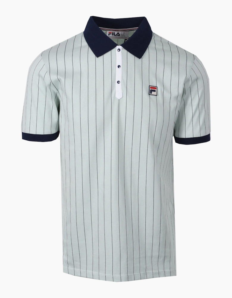 BB1 VINTAGE STRIPED POLO SURF SPRAY/NAVY/WHITE