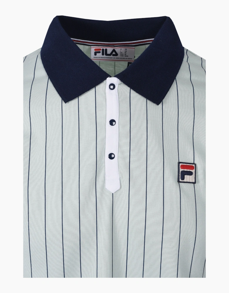 BB1 VINTAGE STRIPED POLO SURF SPRAY/NAVY/WHITE