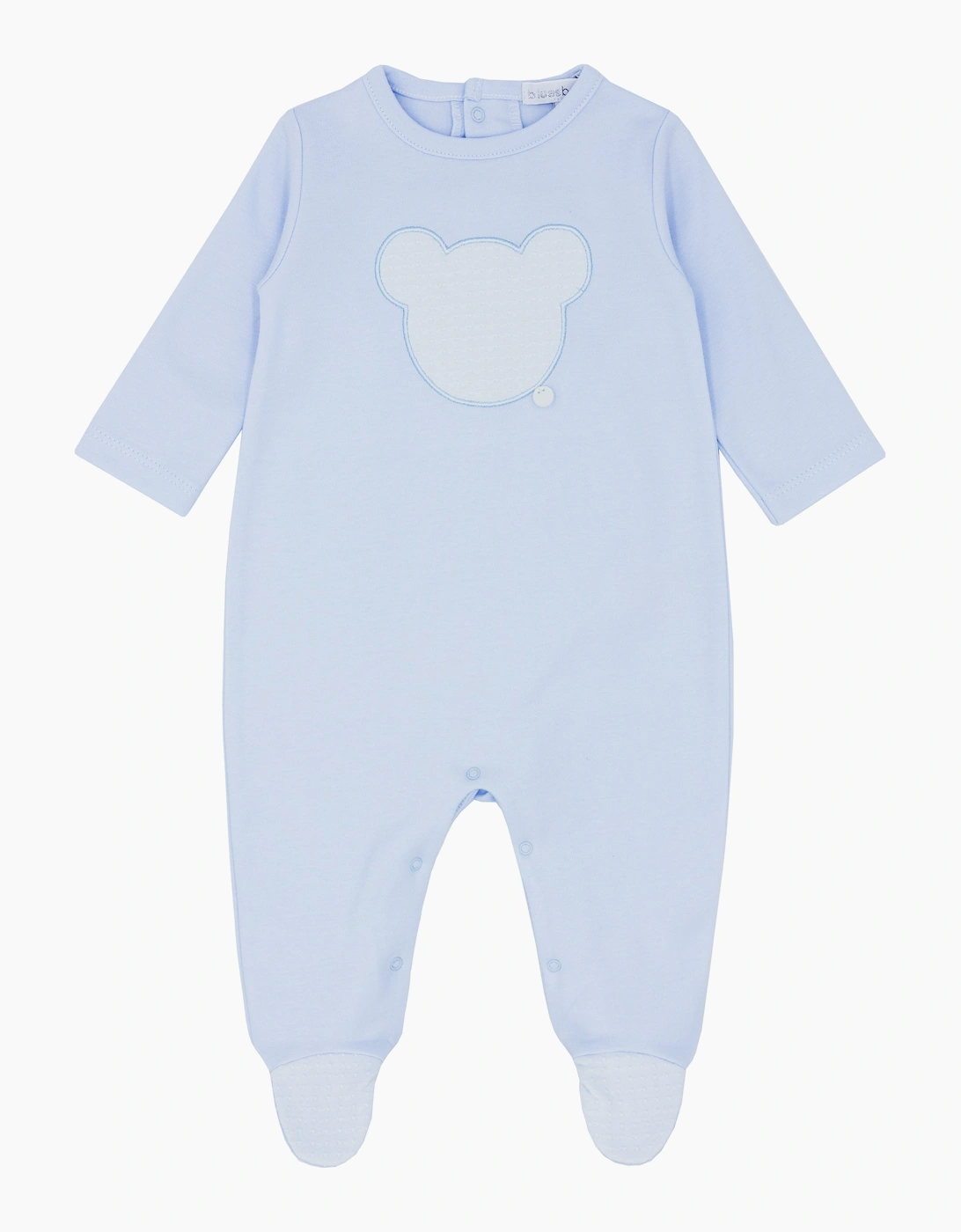 Boys Pale Blue Soft Cotton Bear Babygrow, 3 of 2