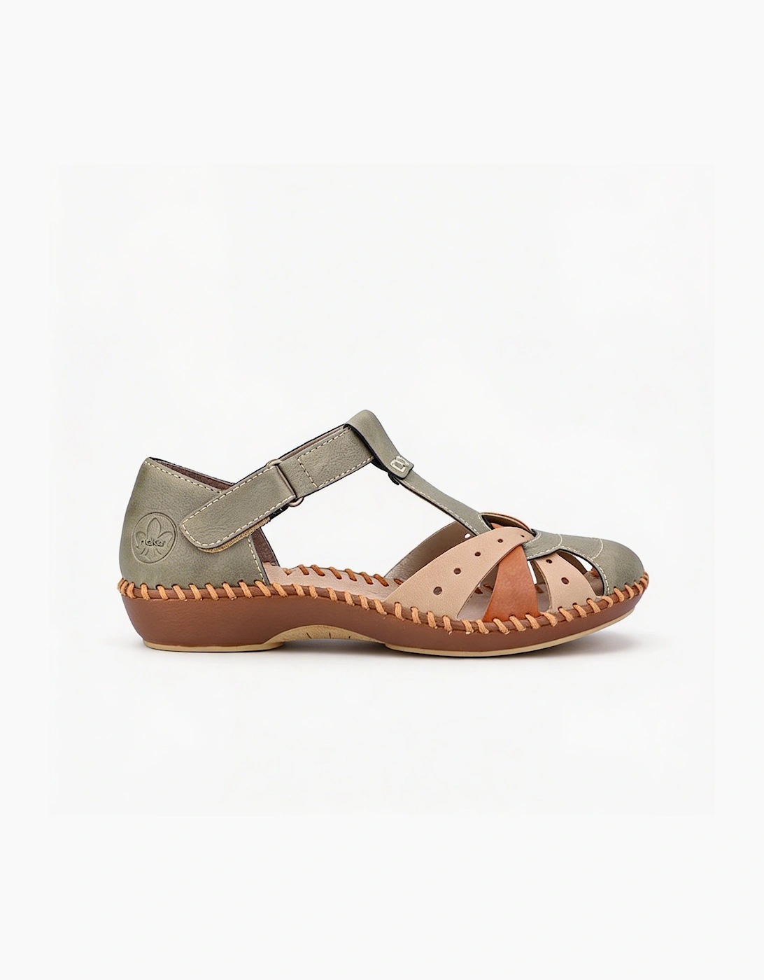 Rieker M1655 Womens Fisherman Sandals Green