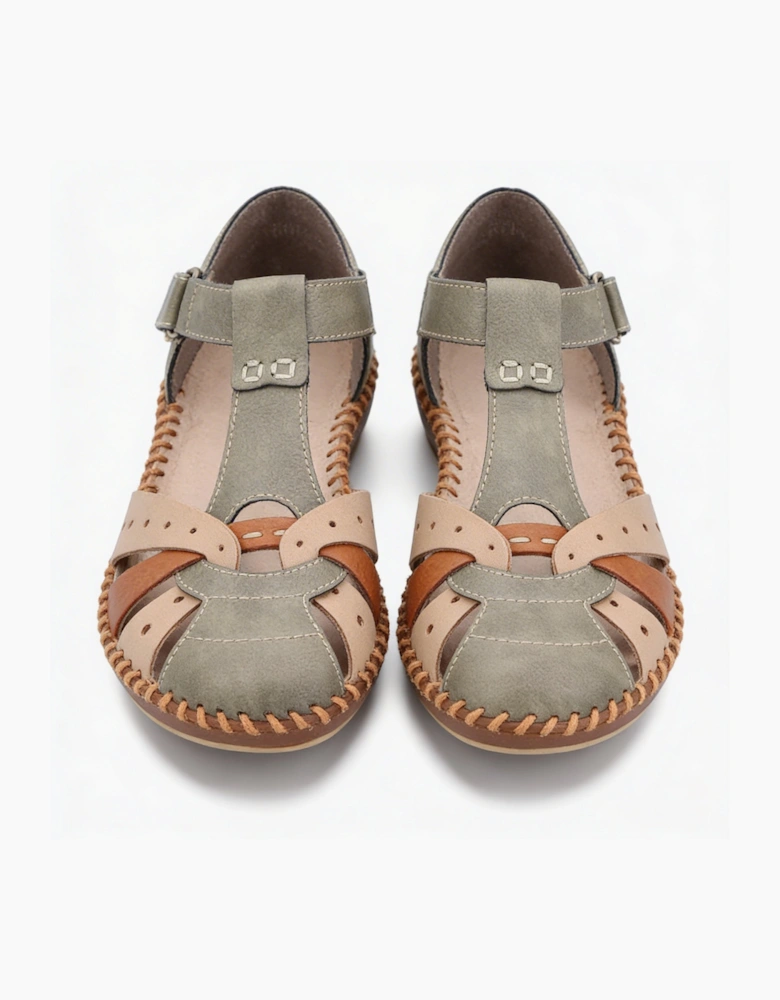 Rieker M1655 Womens Fisherman Sandals Green