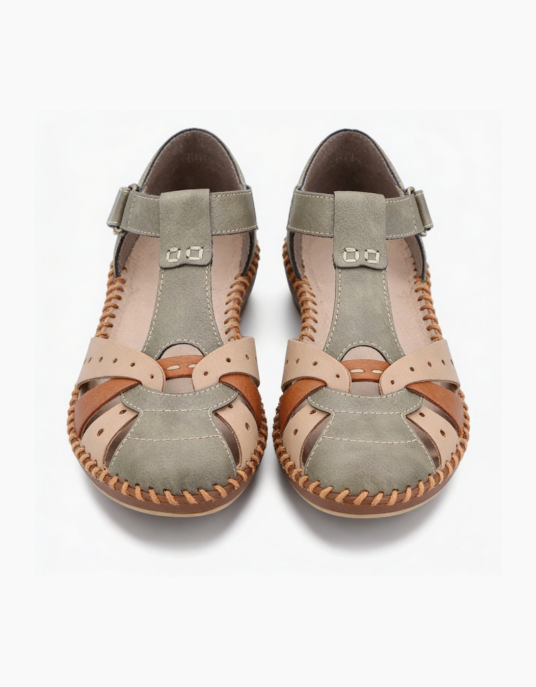 Rieker M1655 Womens Fisherman Sandals Green