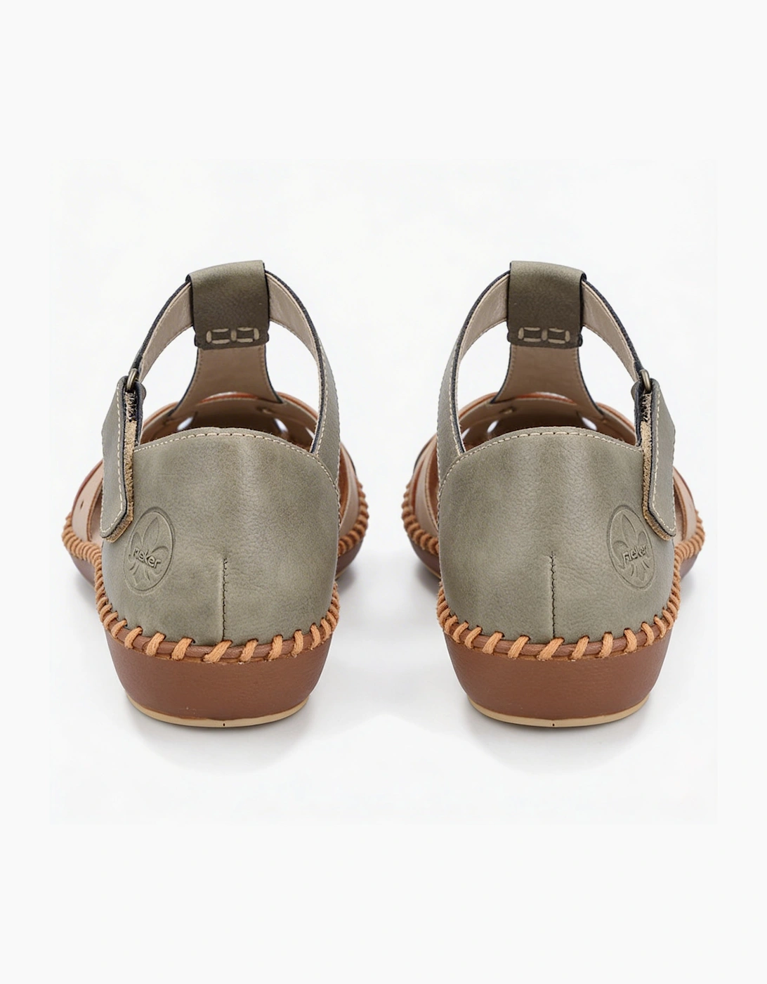 Rieker M1655 Womens Fisherman Sandals Green