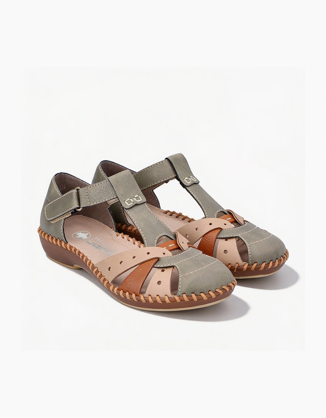 Rieker M1655 Womens Fisherman Sandals Green