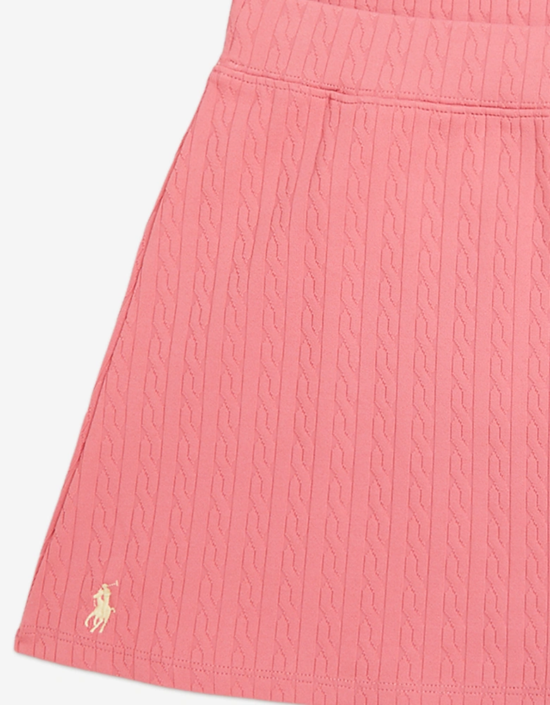Girls Jacquard Swim Skirt in Pink