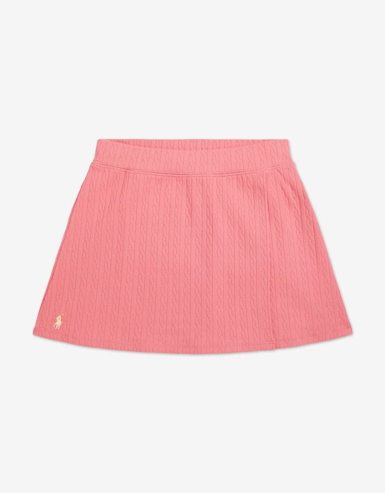 Girls Jacquard Swim Skirt in Pink