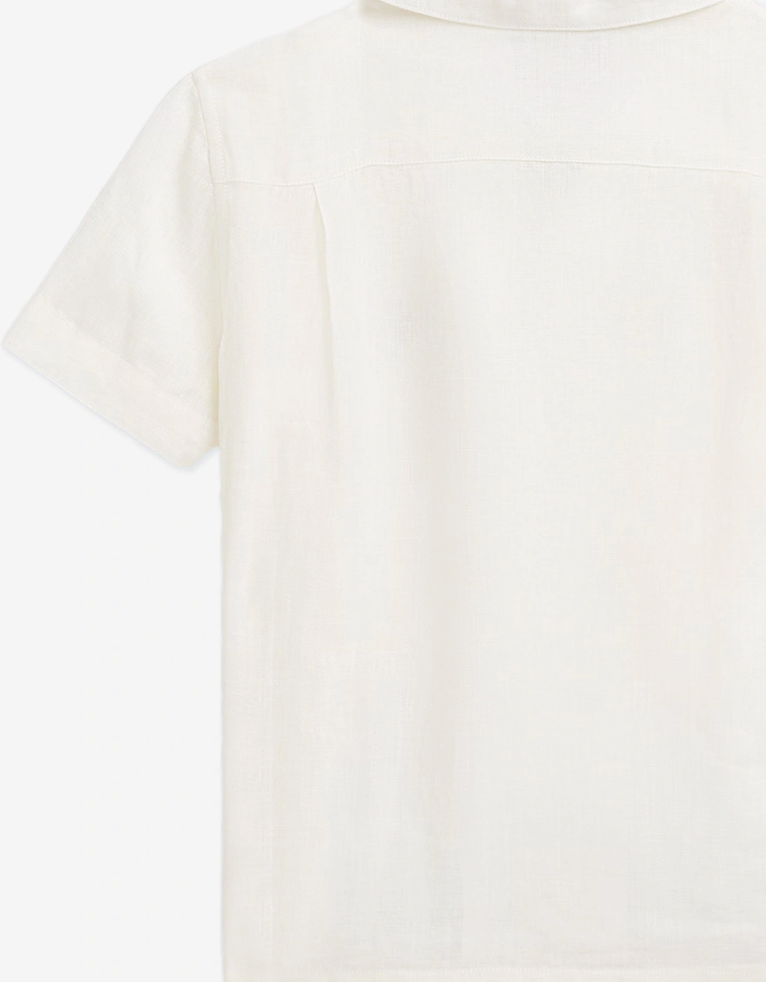 Boys Linen Logo Shirt in White