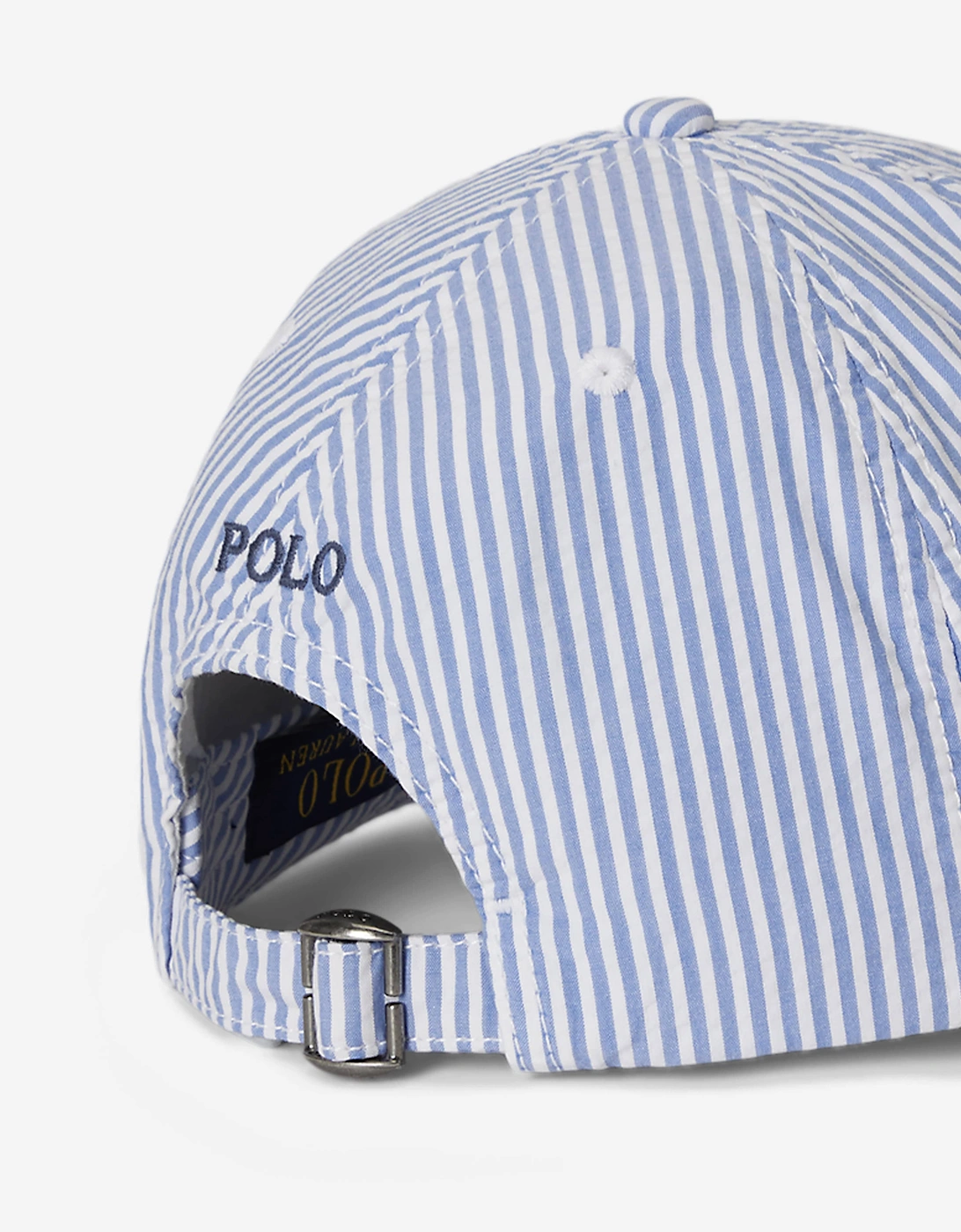 Boys Striped Seersucker Cap in Blue