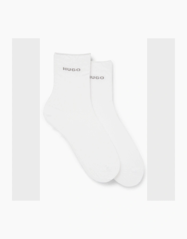2 Pack of Quarter Length Socks with Logo Details