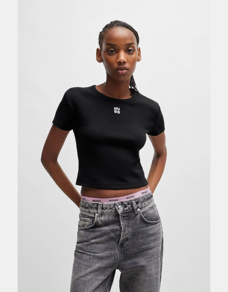 Delanor Cotton Blend Slim-Fit T-Shirt - Delanor Stacked Logo T-Shirt