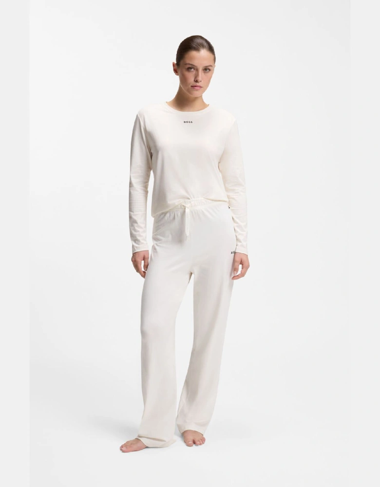 Stretch Cotton Pyjama Bottoms with Logo Detail