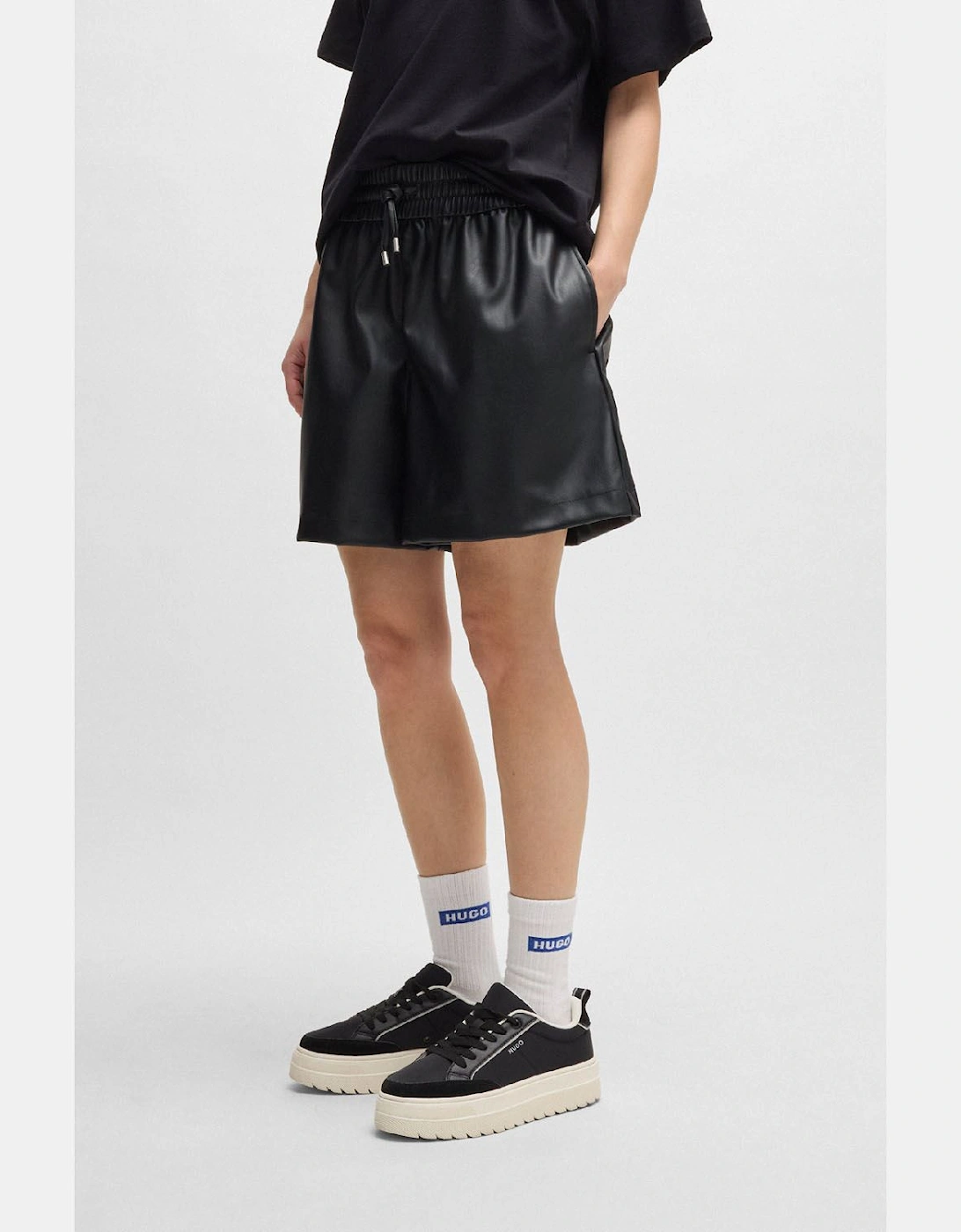 Henuka-1 B Faux Leather Shorts