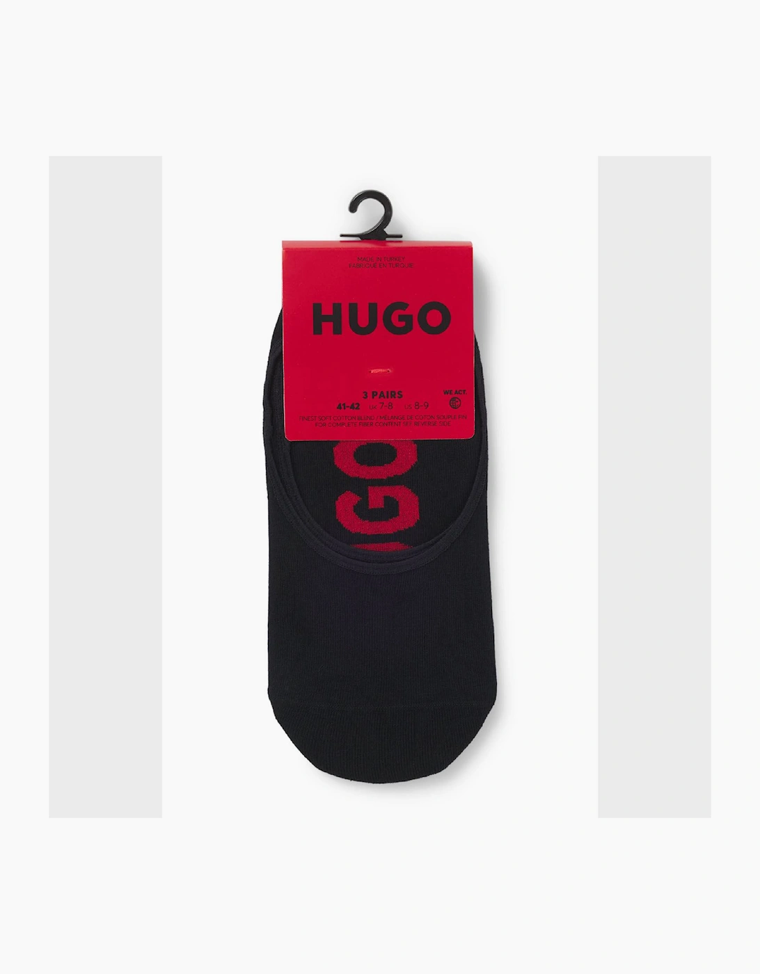 3 Pack of Invisible Socks with Large Logos
