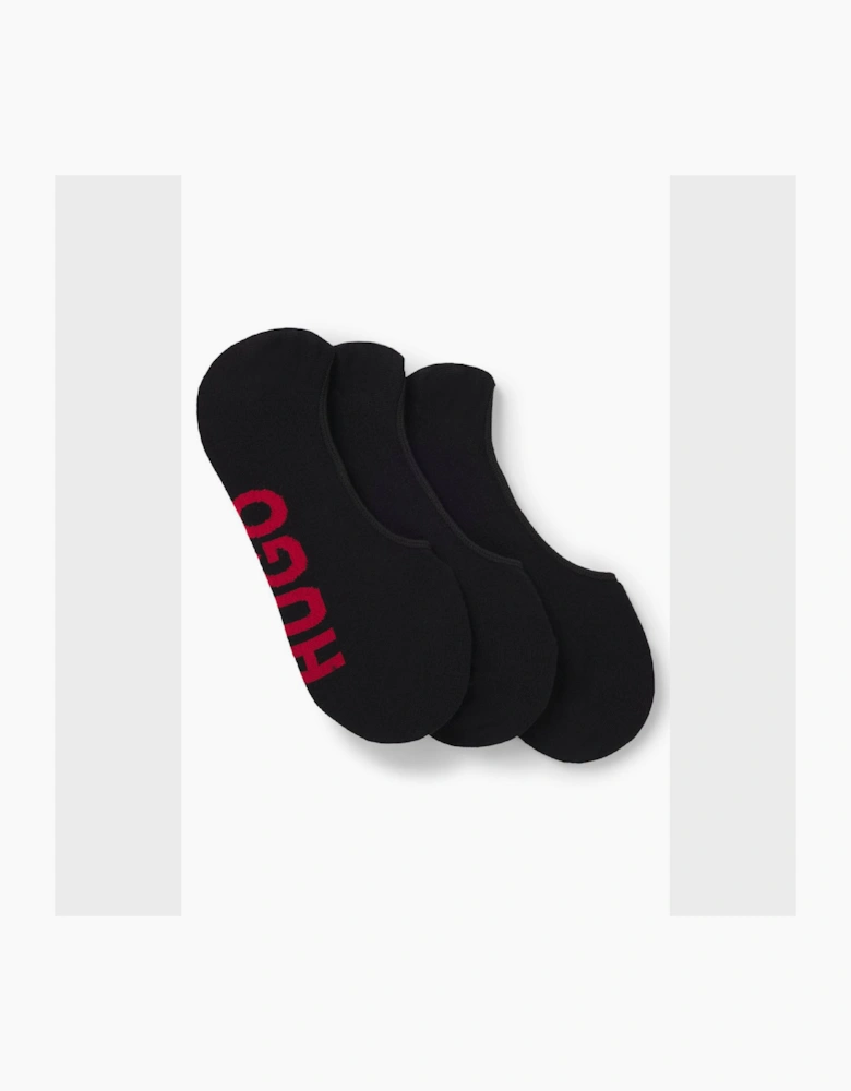 3 Pack of Invisible Socks with Large Logos
