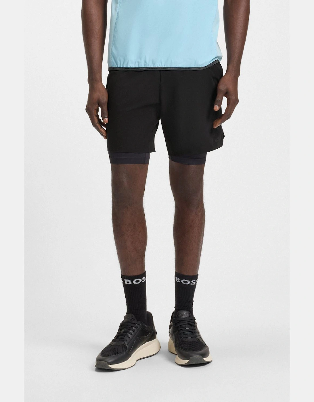 Active Double Layer Shorts in Quick Dry Fabric