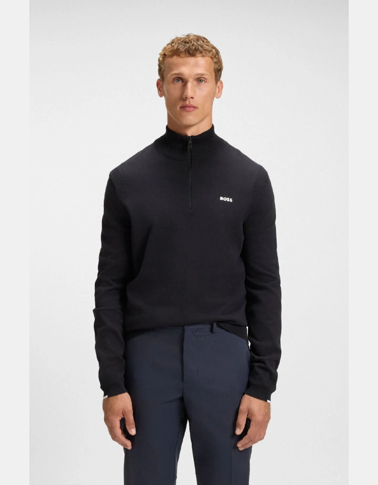 K Ever-X Zip Neck Cotton Sweater