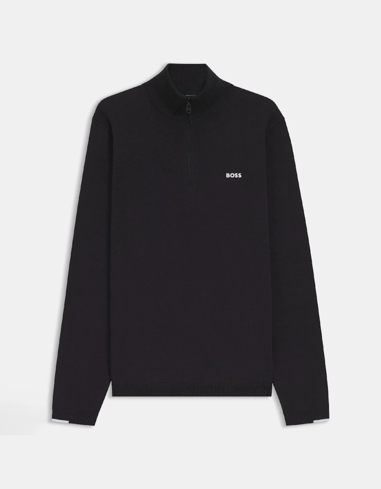 K Ever-X Zip Neck Cotton Sweater