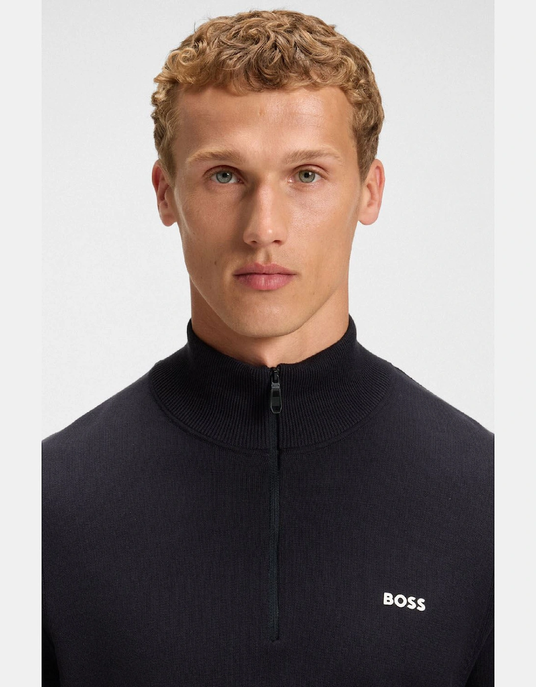 K Ever-X Zip Neck Cotton Sweater