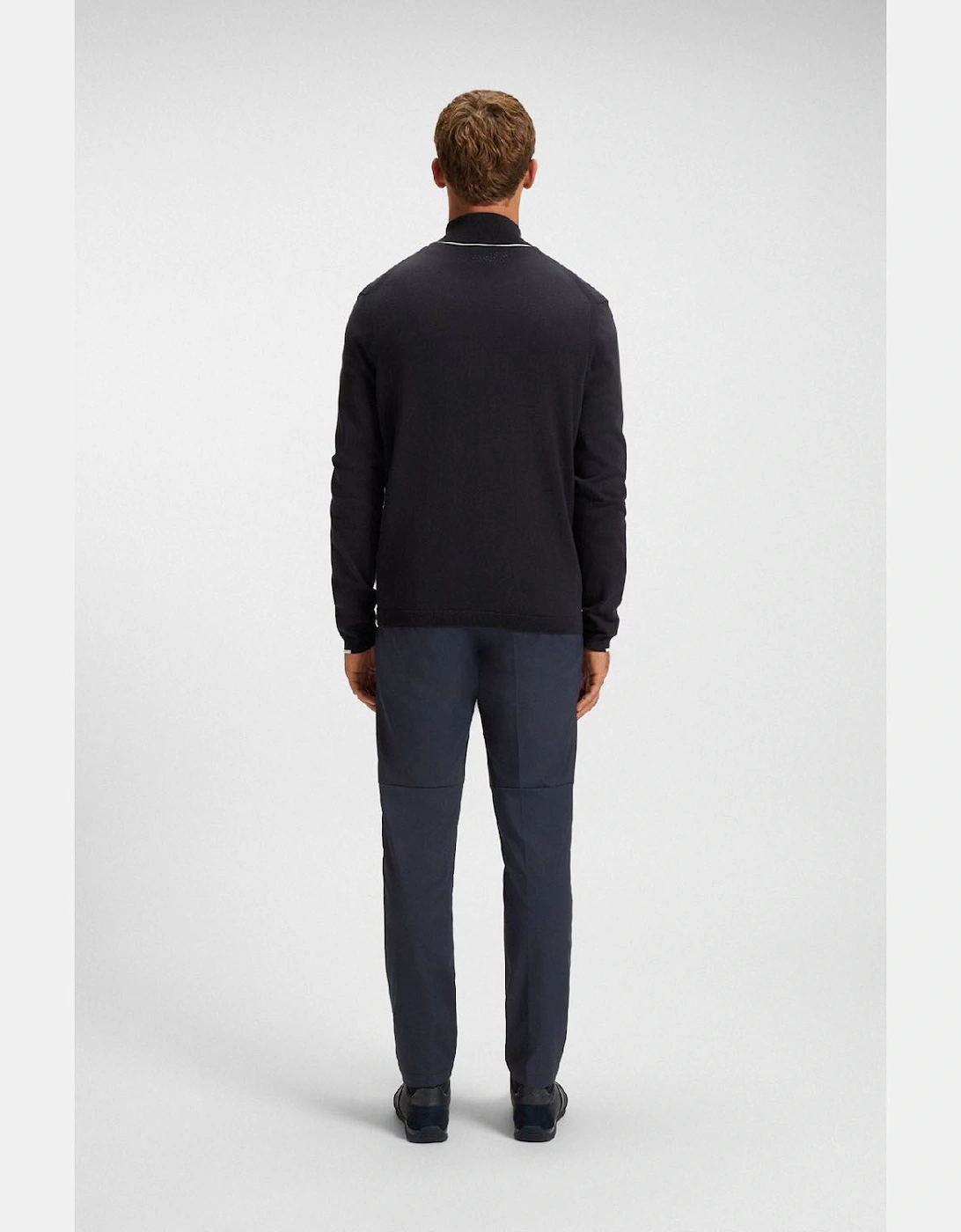 K Ever-X Zip Neck Cotton Sweater