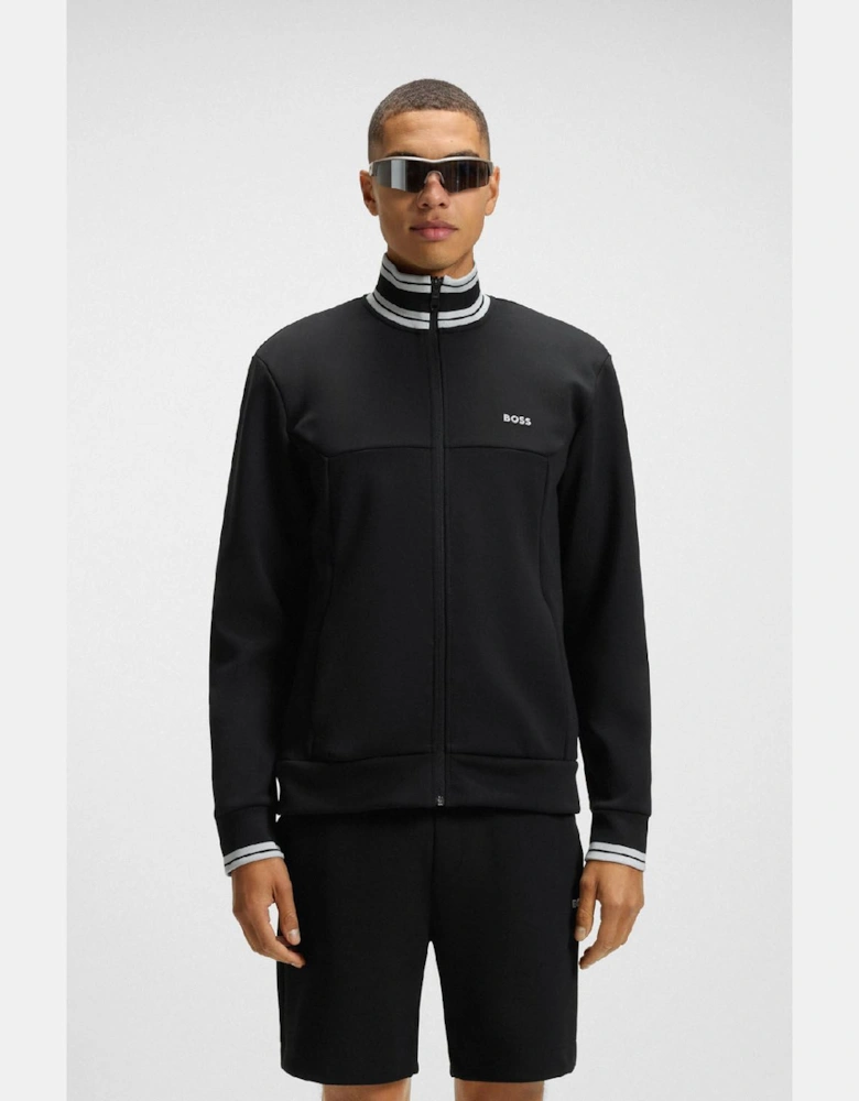 Zone Stripe Detail Zip Up Sweatshirt