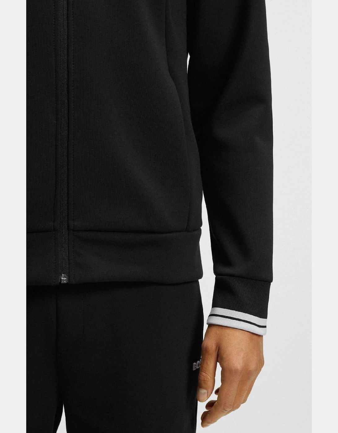 Zone Stripe Detail Zip Up Sweatshirt