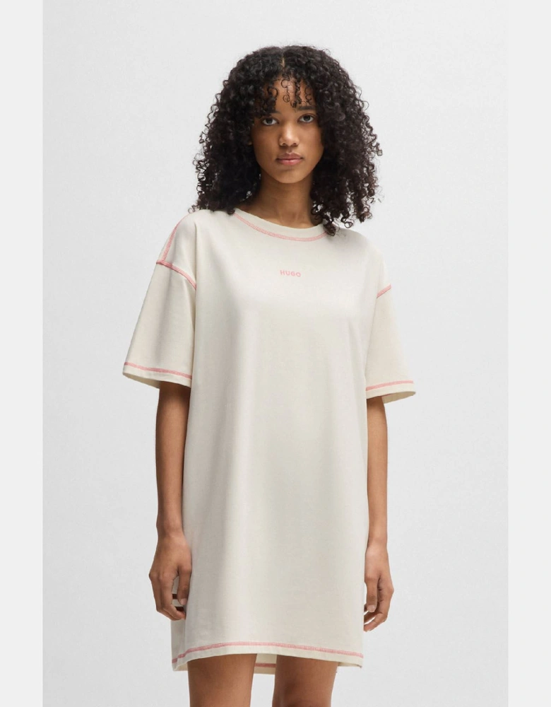 Stretch Cotton Night Dress with Contrast Logo