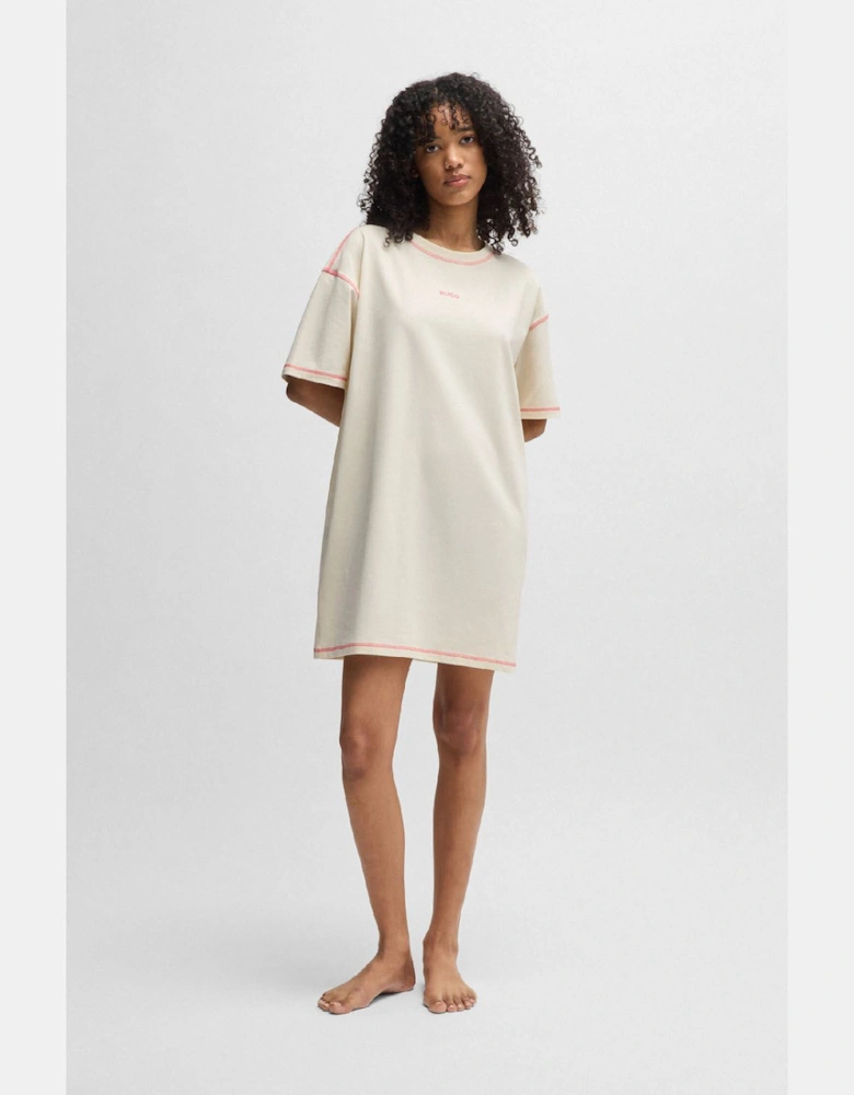 Stretch Cotton Night Dress with Contrast Logo