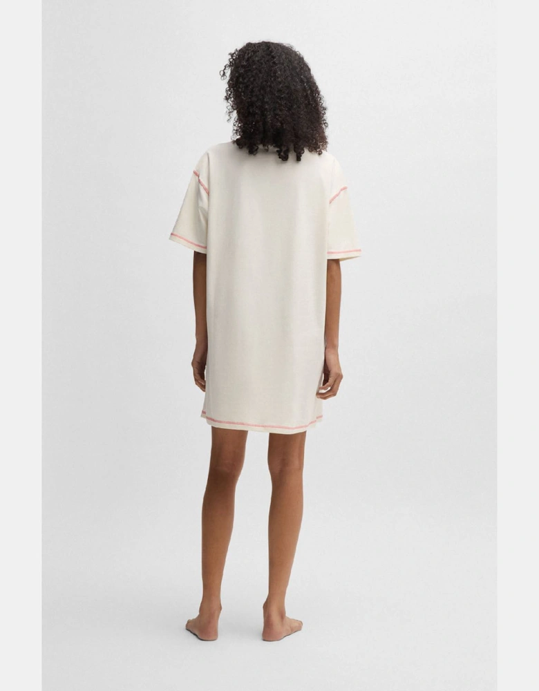 Stretch Cotton Night Dress with Contrast Logo