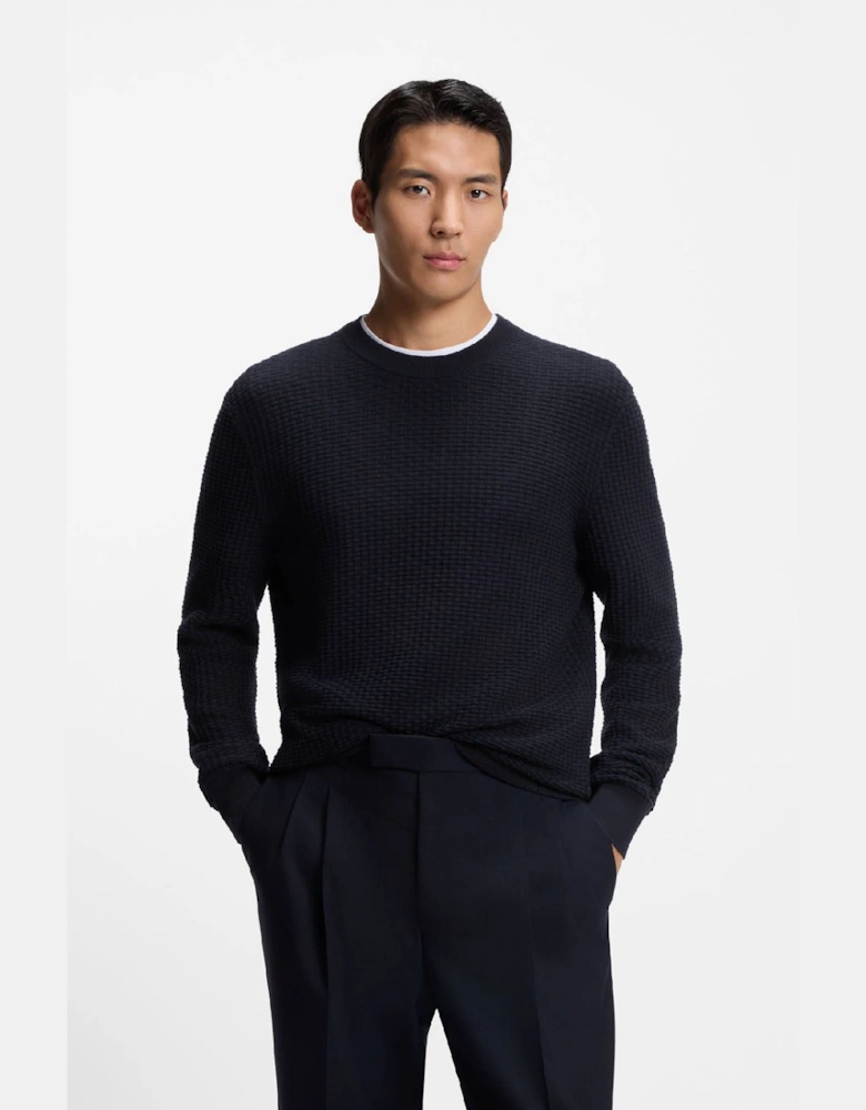 H-Imberto Cotton Sweater with Knitted Structure