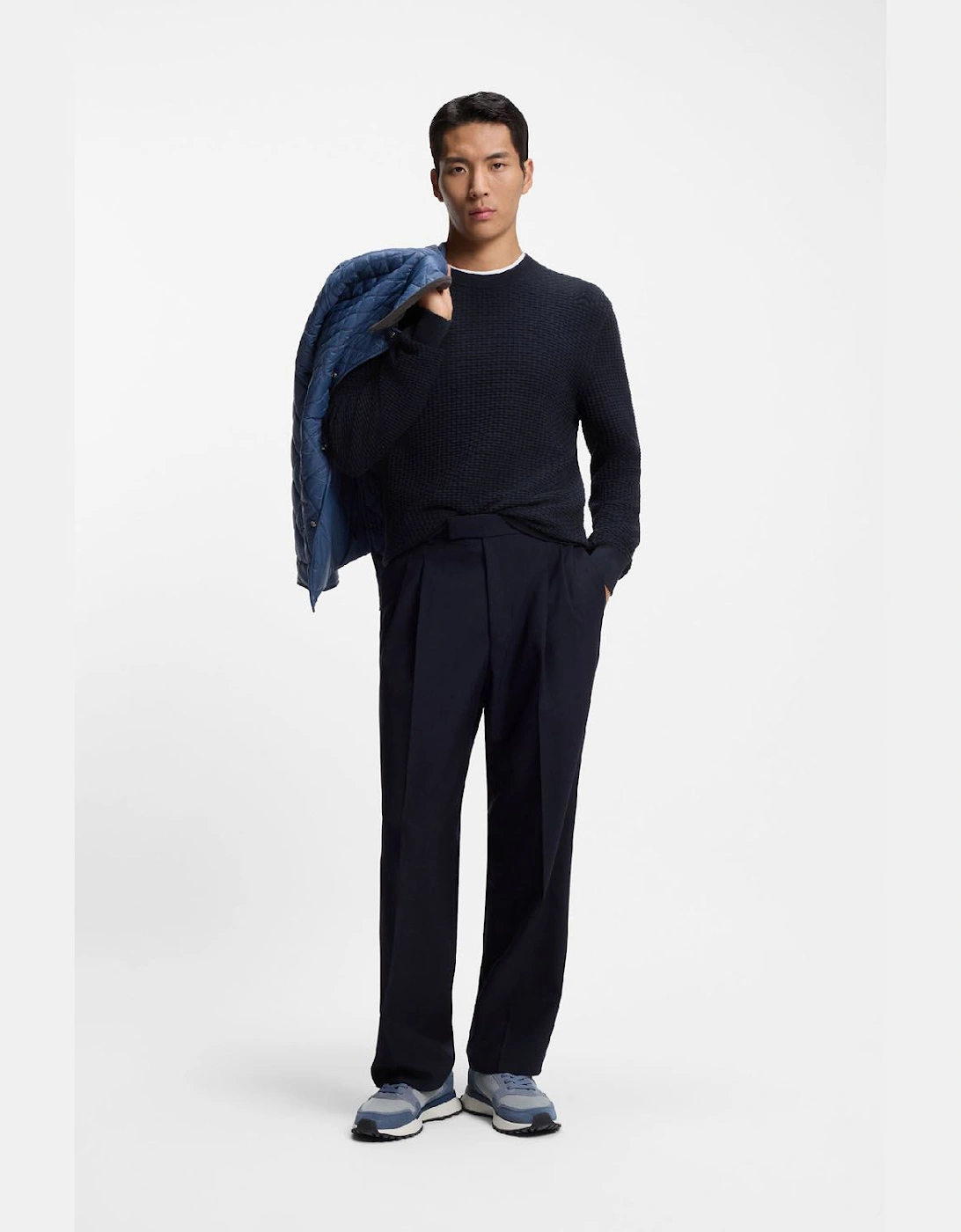 H-Imberto Cotton Sweater with Knitted Structure