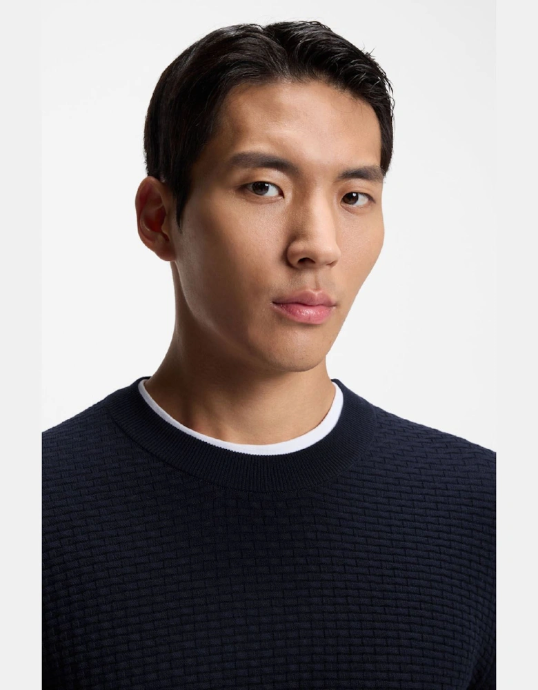 H-Imberto Cotton Sweater with Knitted Structure