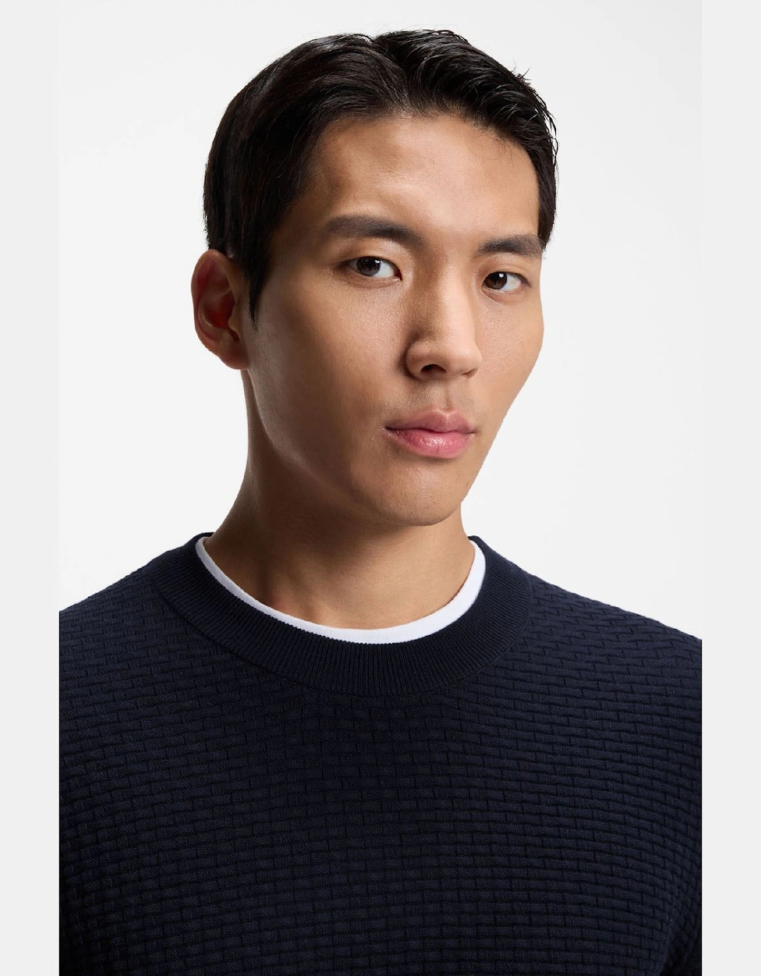 H-Imberto Cotton Sweater with Knitted Structure