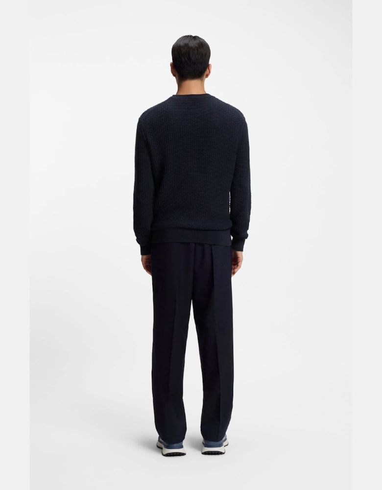 H-Imberto Cotton Sweater with Knitted Structure