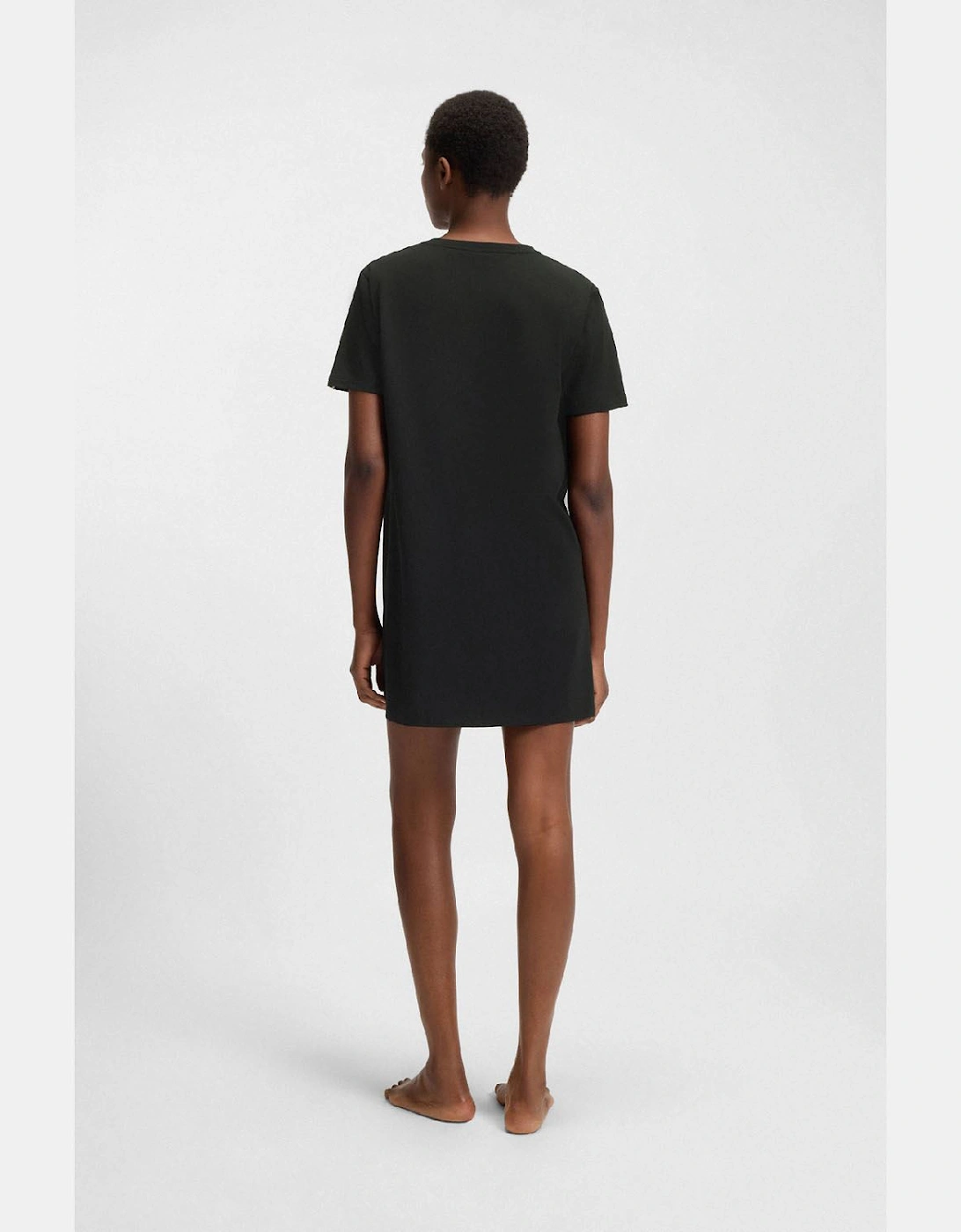 Stretch Cotton Nightdress with Logo Details