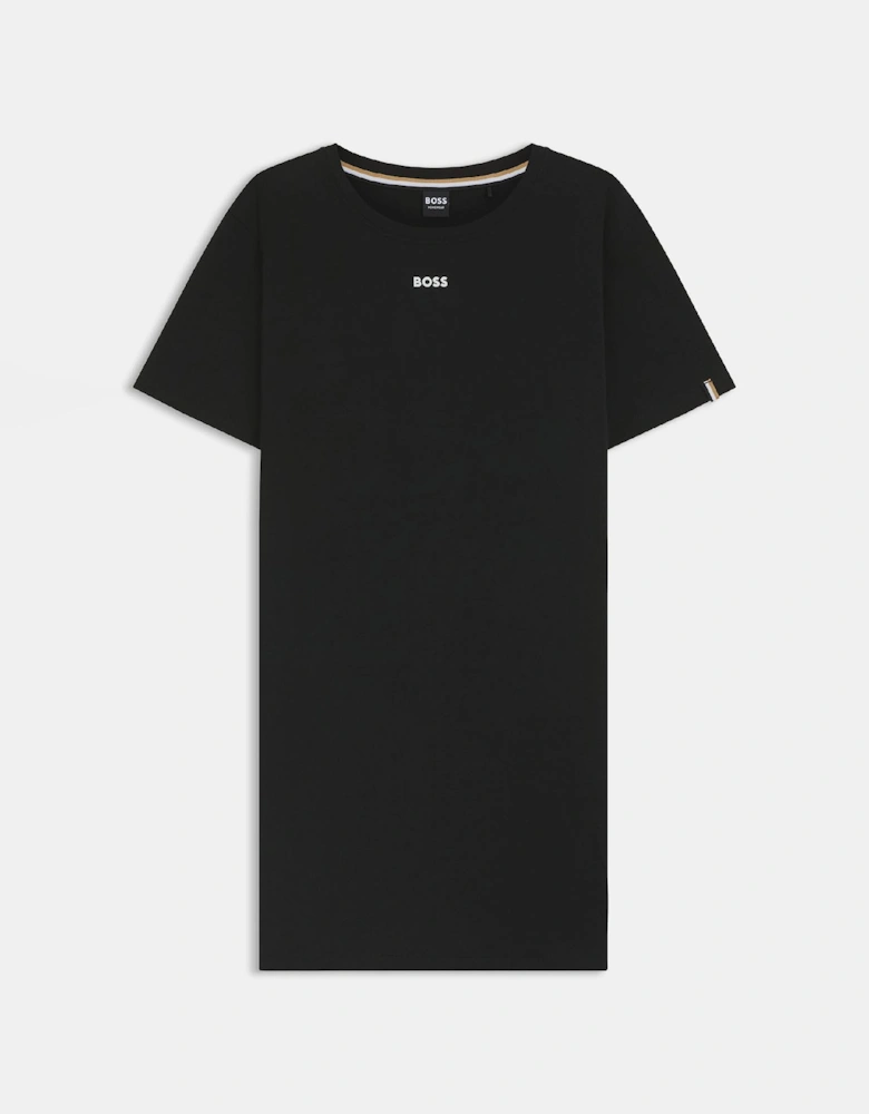 Stretch Cotton Nightdress with Logo Details