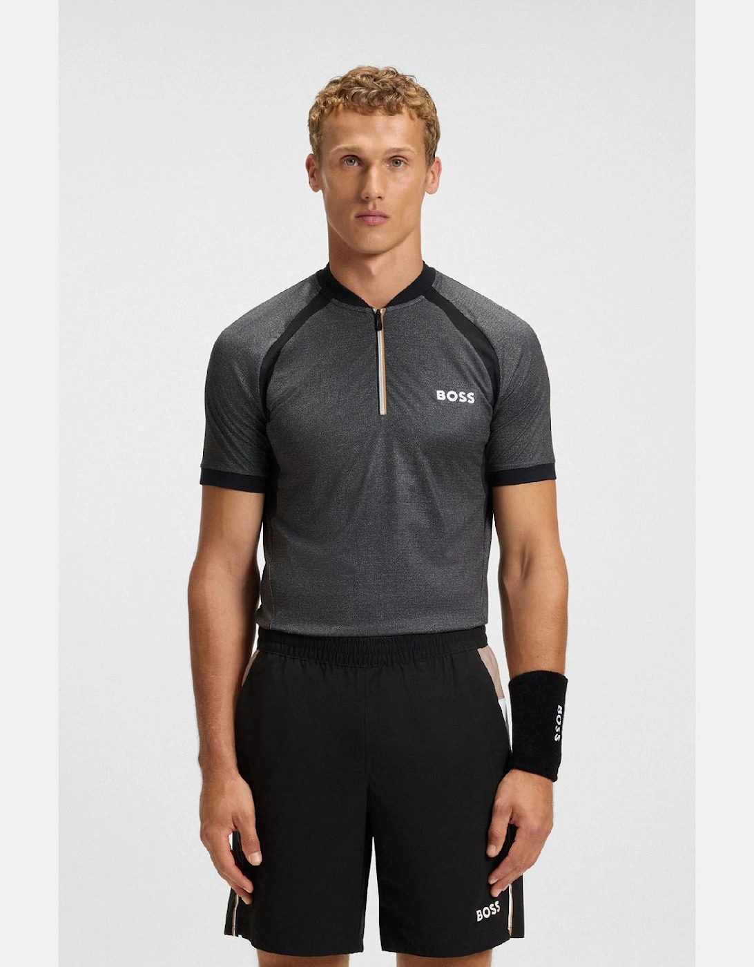 PL_TOC Matchball Zip-Neck Mesh Polo Shirt