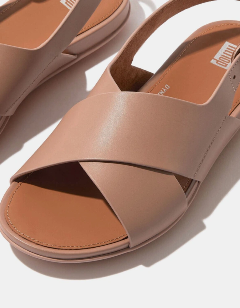 Gracie Leather Crisscross Back-Strap Sandals