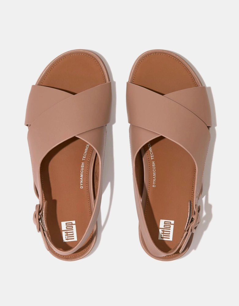 Gracie Leather Crisscross Back-Strap Sandals