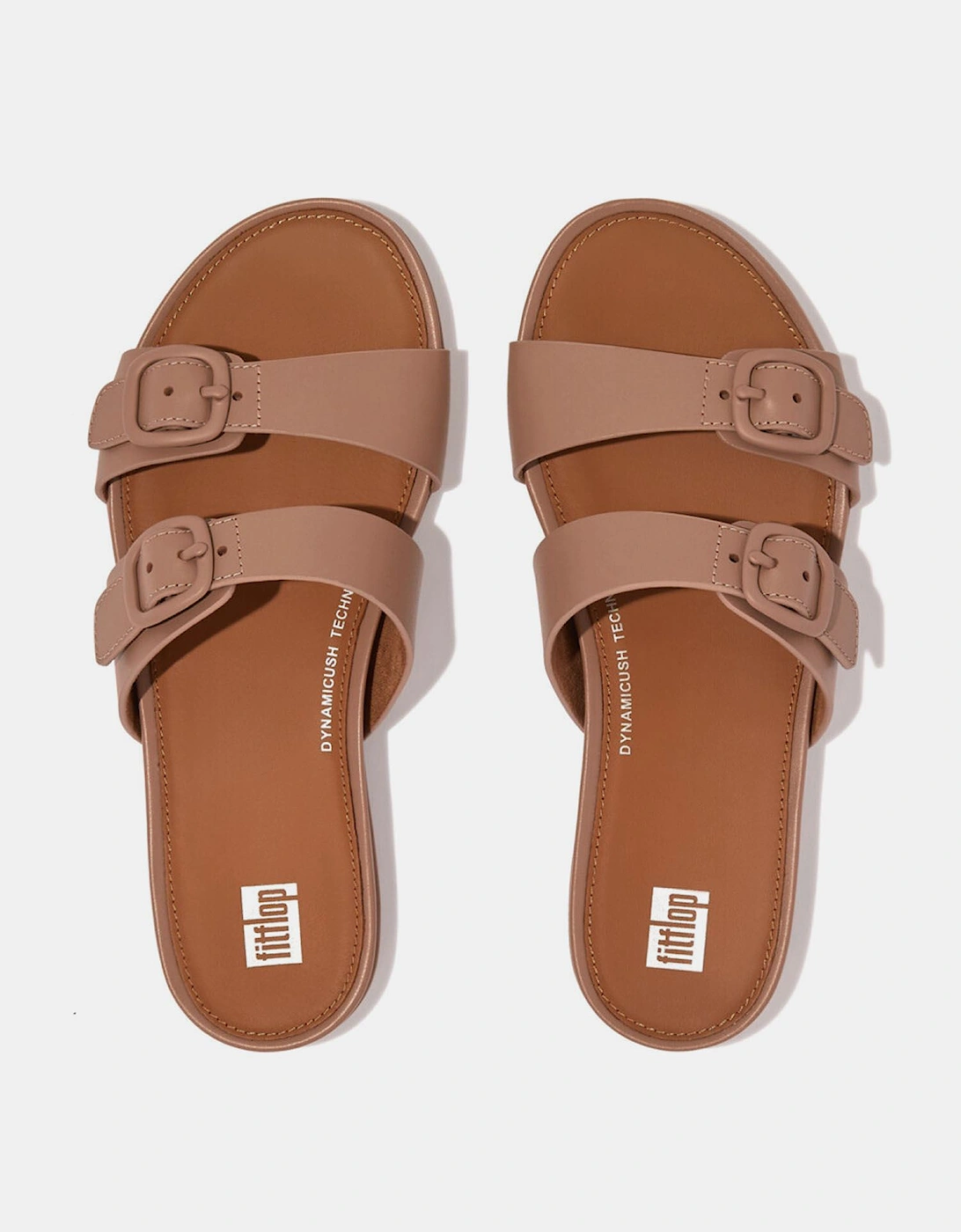 Gracie Buckle Two-Bar Leather Sliders