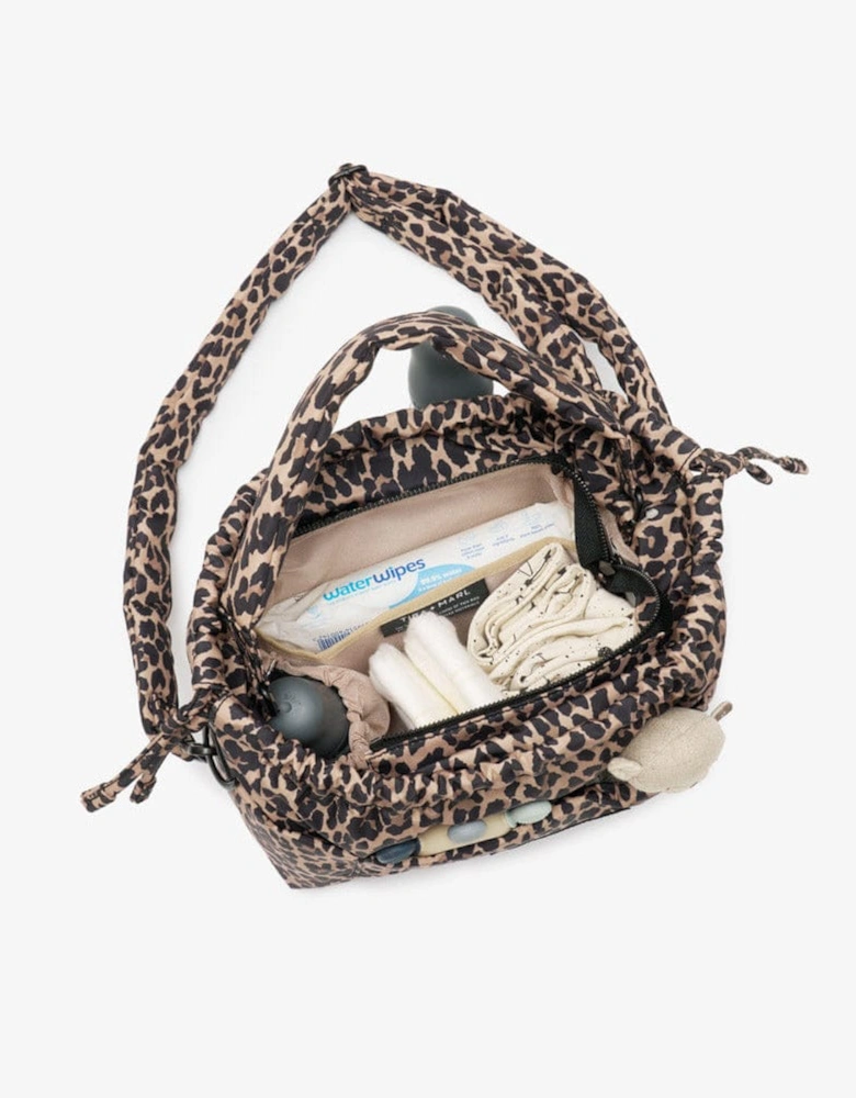 Mini Luna Drawstring Stroller Bag Leopard Print