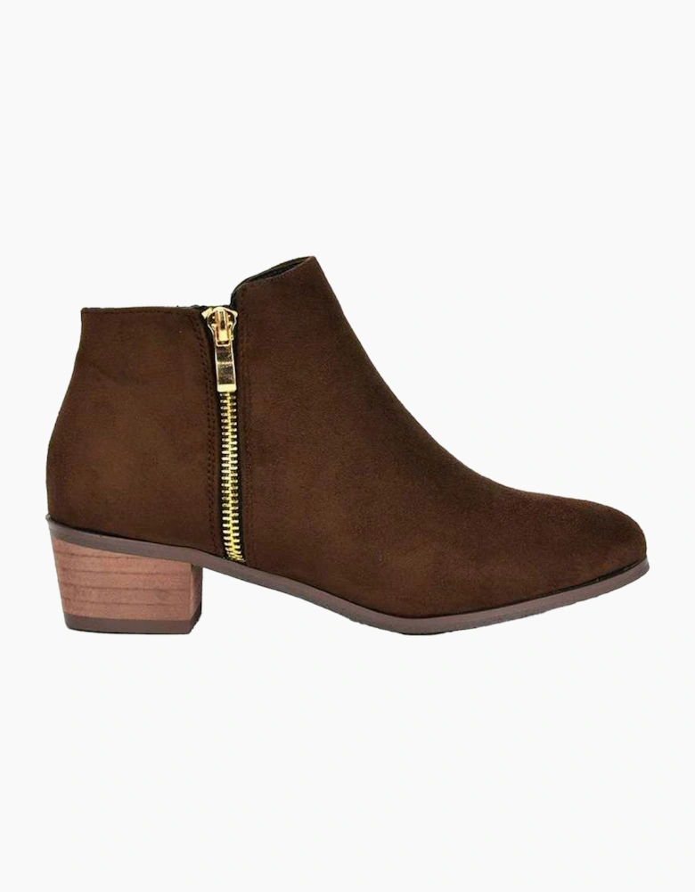 Womens/Ladies Alberto Zip Low Block Heel Boots