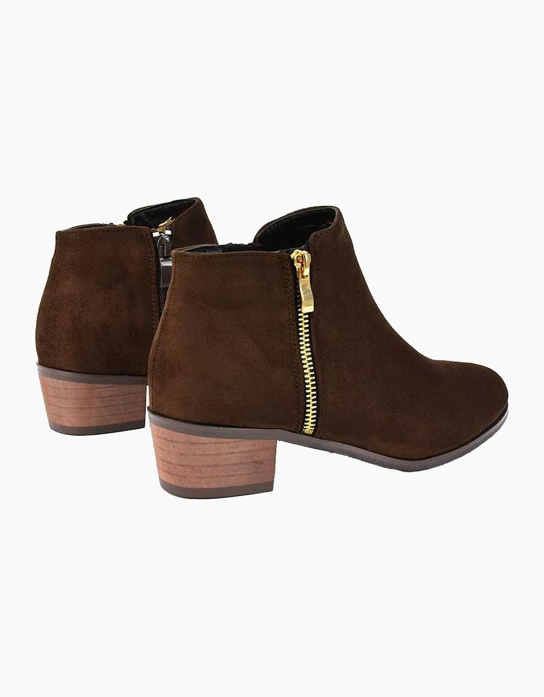 Womens/Ladies Alberto Zip Low Block Heel Boots