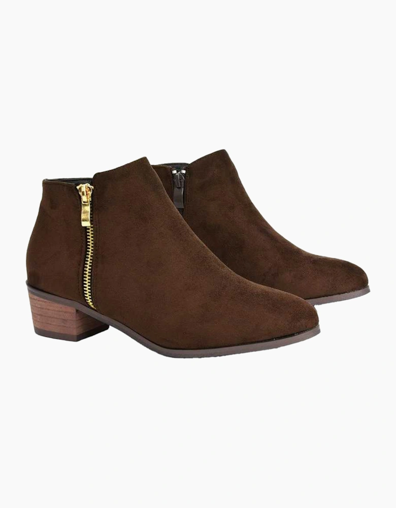 Womens/Ladies Alberto Zip Low Block Heel Boots