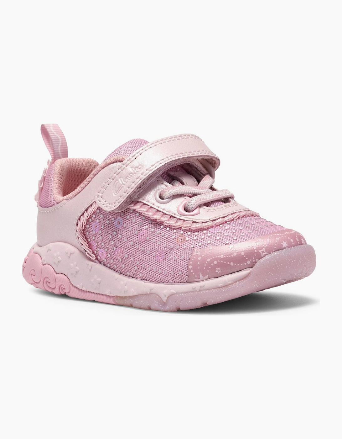 Clarks Girls Pink 'S Tidal Wish T First Trainers  (Standard) 5/F Kids
