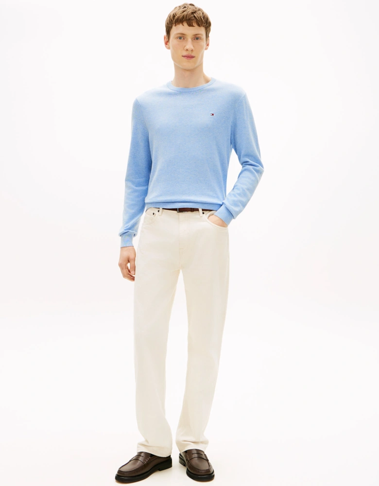 Essential Cotton Crew Neck Mens Sweatshirt - Vessel Blue Heather