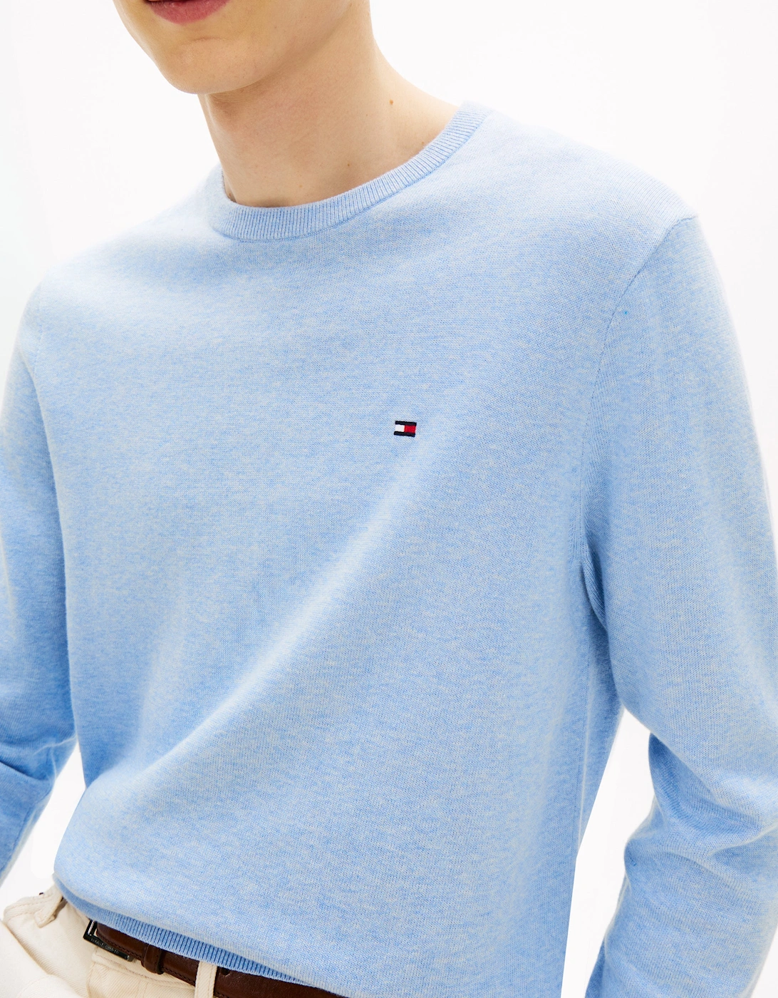 Essential Cotton Crew Neck Mens Sweatshirt - Vessel Blue Heather