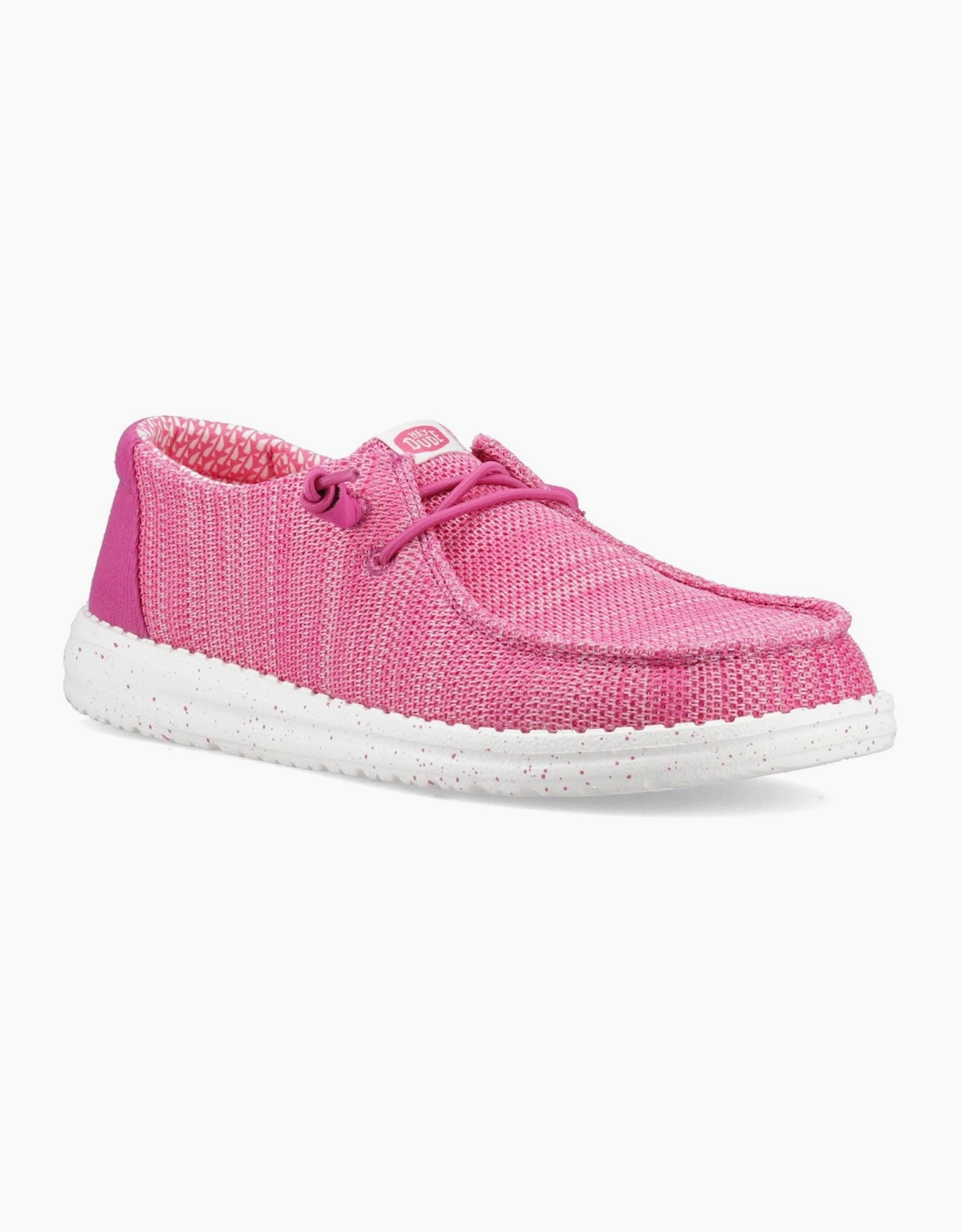 HEYDUDE Wendy Stretch Sox Polyester Women's Fuchsia Pink Moccasins Shoes, 6 of 5