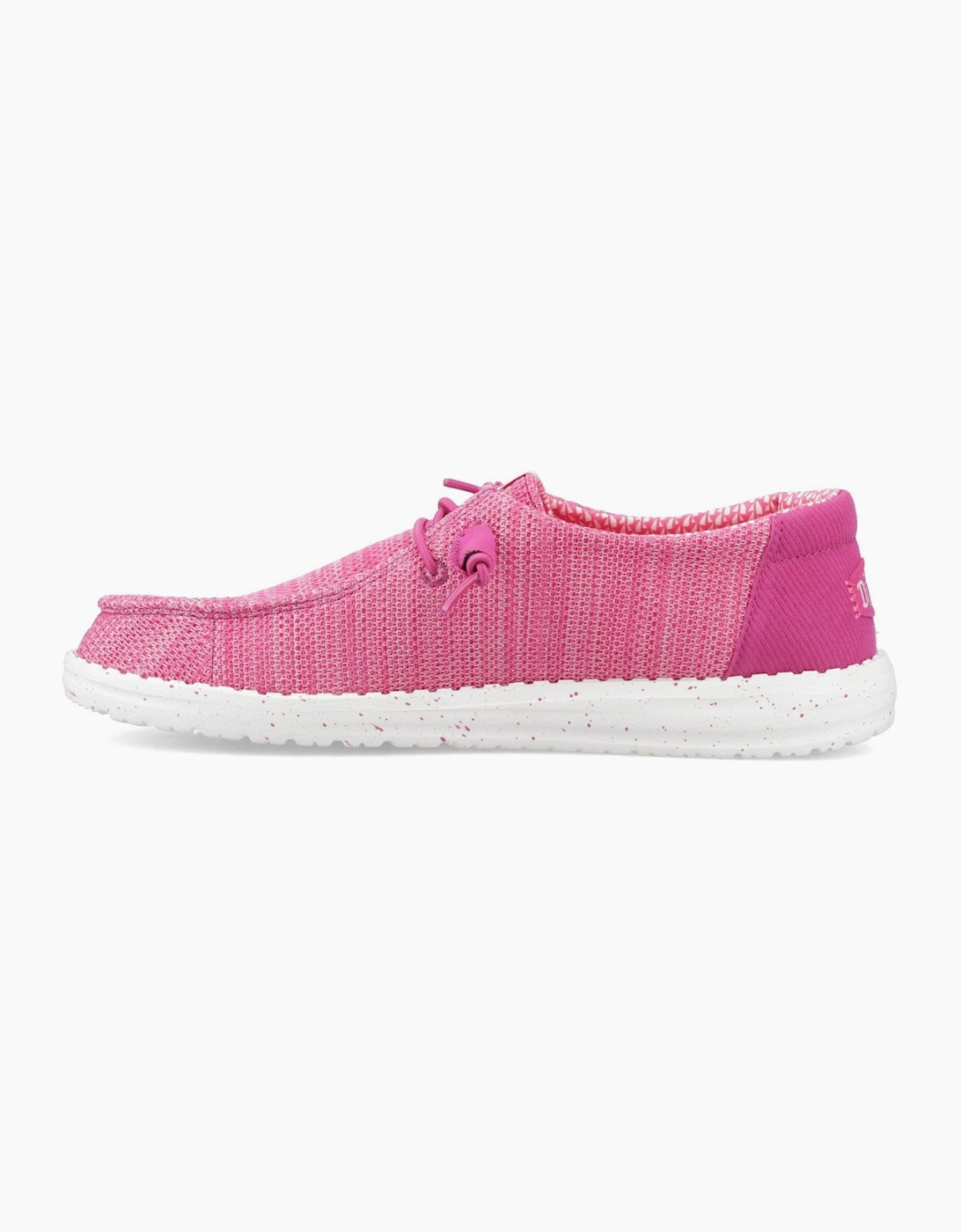 HEYDUDE Wendy Stretch Sox Polyester Women's Fuchsia Pink Moccasins Shoes