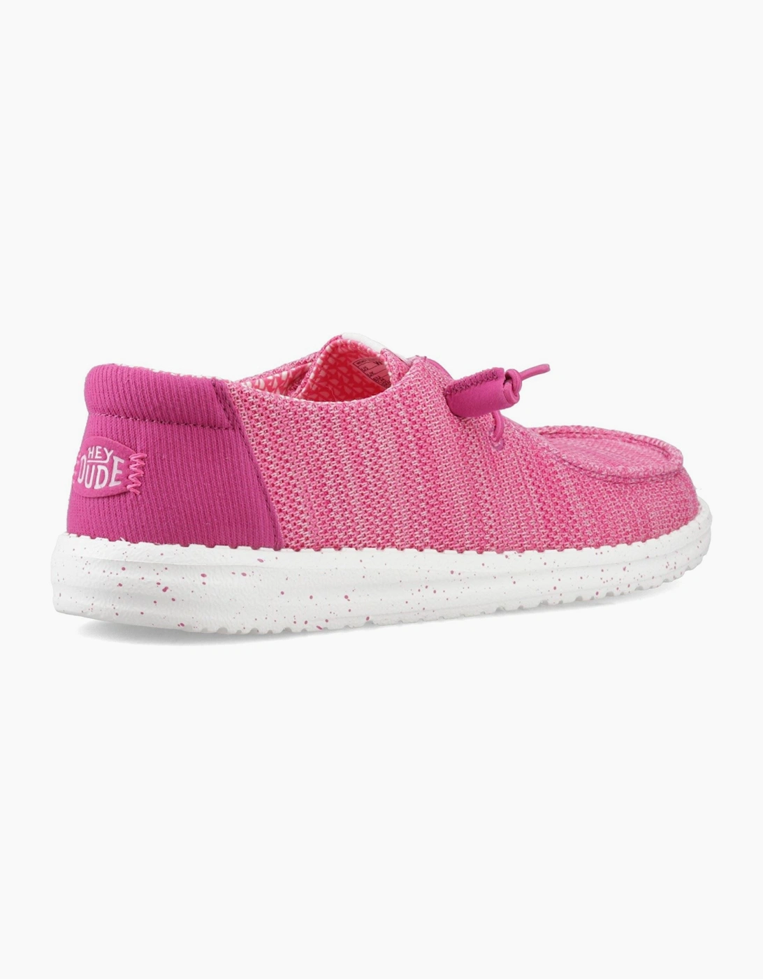 HEYDUDE Wendy Stretch Sox Polyester Women's Fuchsia Pink Moccasins Shoes