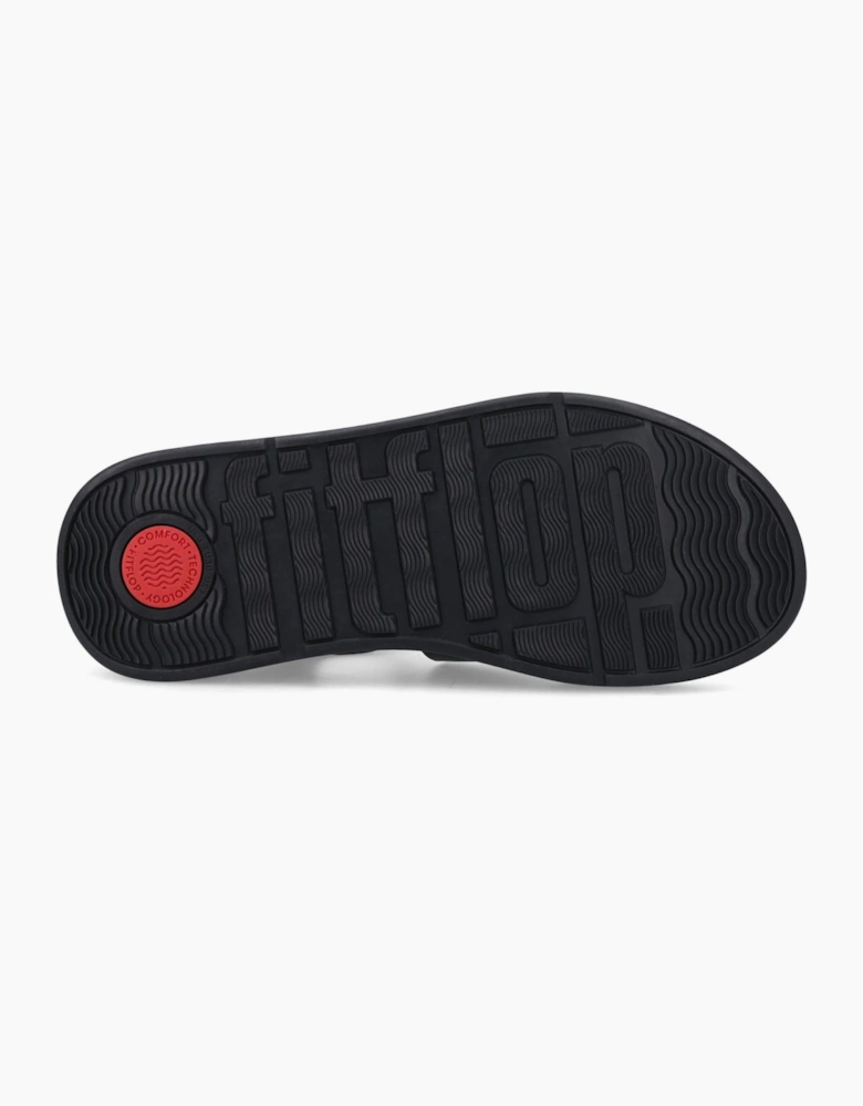 F-Mode Fisherman Leather Women's Black Narrow Fit Sandals